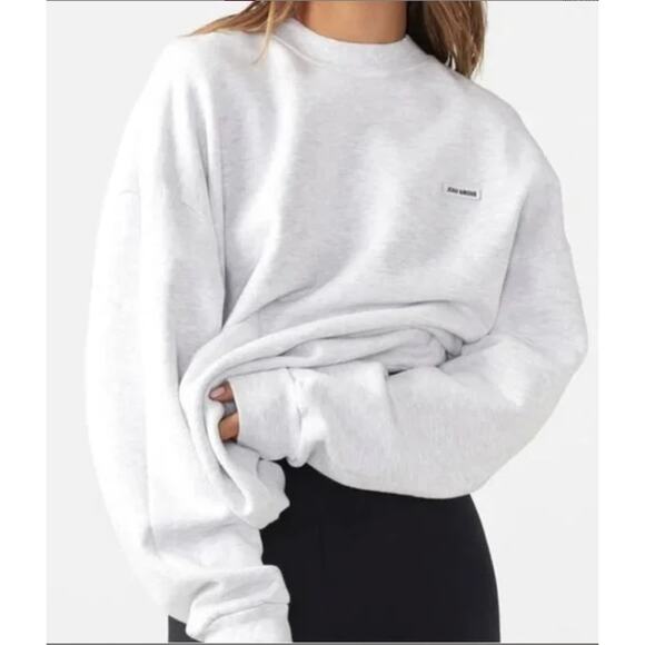 Joah Brown light heather grey crewneck sweatshirt - Picture 6 of 6